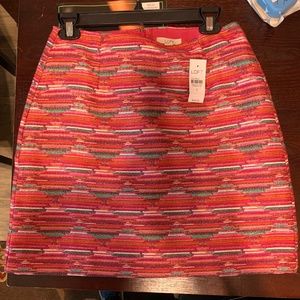 Loft lined a-line skirt in pink, green, white, black
